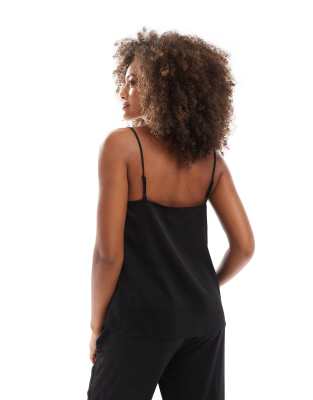 4th & Reckless lace trim satin cami top in black - part of a