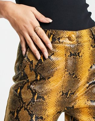 Wide-leg Pants - Gray/snakeskin-patterned - Ladies