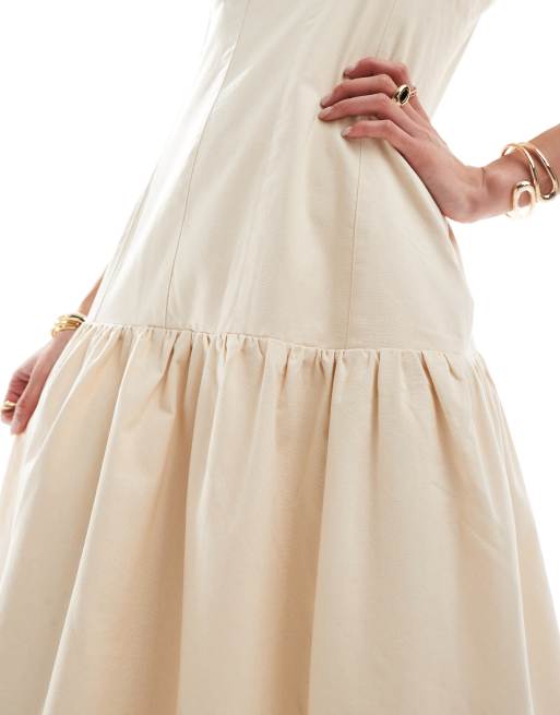 4th and reckless linen dress Buy 4th & Reckless Brown Linen Cut Out Dress from Next USA
