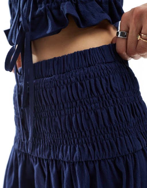 【NACHE】24SS FLOW DROP SKIRT Buy Navy Drop Waist Maxi Skirt from Next USA