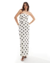 4th & Reckless linen blend bandeau longline top in cream
