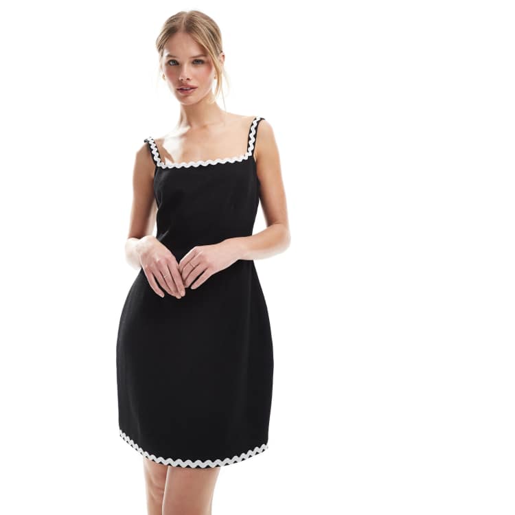 black ric rac linen ellis dress Tuckernuck Black Ric Rac Linen Ellis Dress Black / L