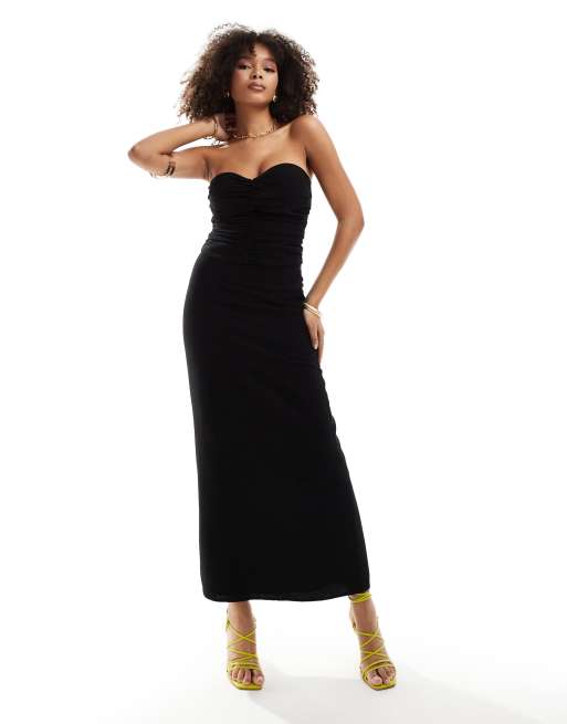 4th & Reckless linen mix column maxi skirt in black - part of a set