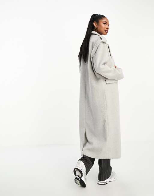 Gray hotsell longline coat