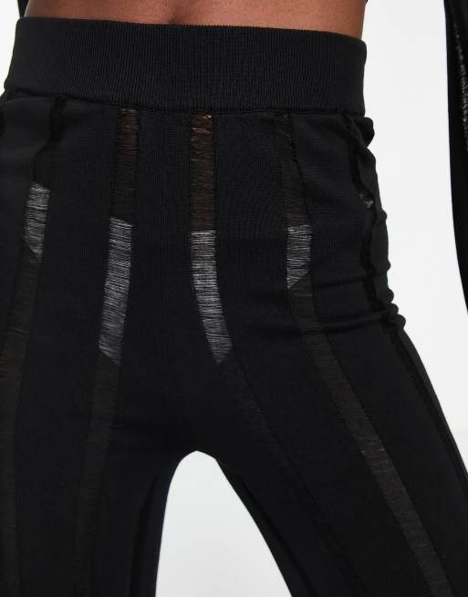 Black mesh on sale stripe leggings plt