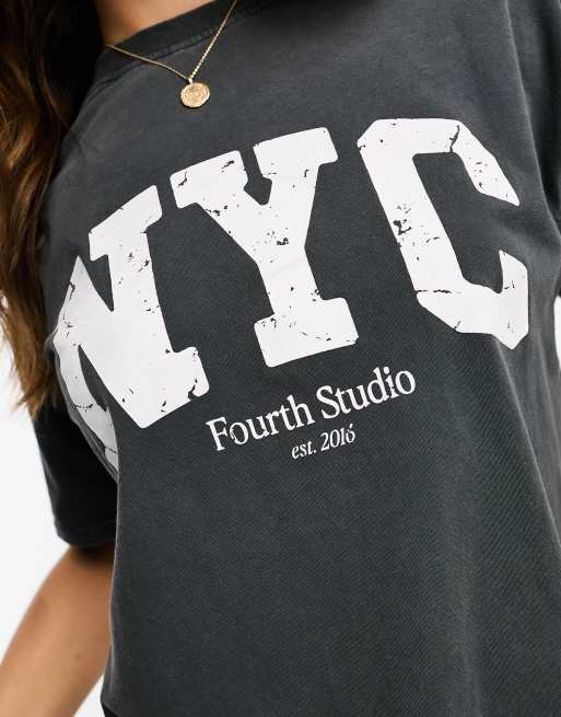 4th & Reckless lounge NYC t-shirt in acid wash