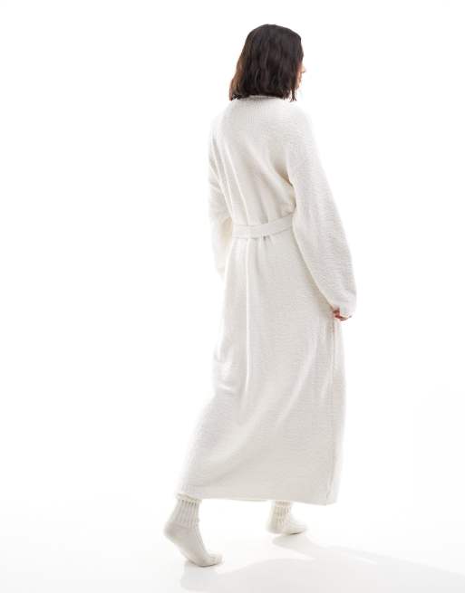 4th Reckless Lunar chenille chunky knit maxi cardigan in cream