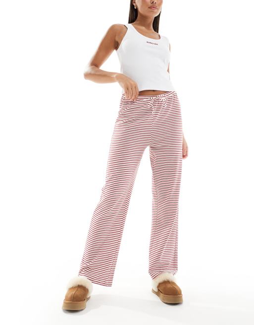 4th & Reckless – Mabel – Jersey-Hose in Rot gestreift