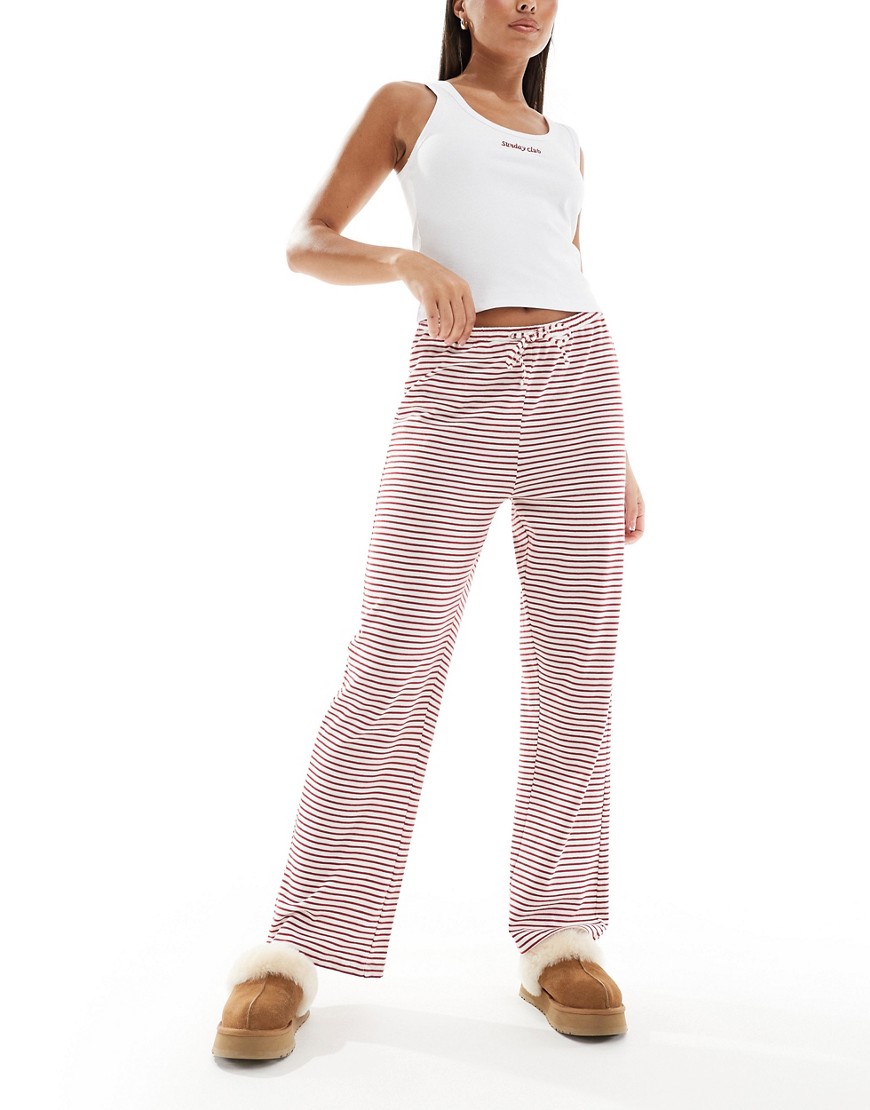 4th & Reckless Mabel stripe jersey trouser in red