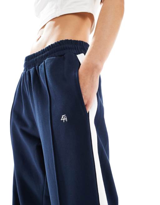 4th Reckless Madison lounge wide leg jogger in navy ASOS