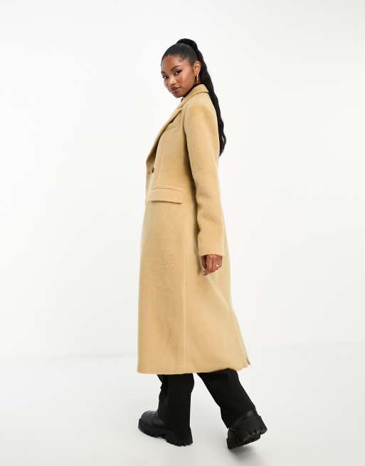 4th Reckless Manteau long habill effet laine avec ceinture