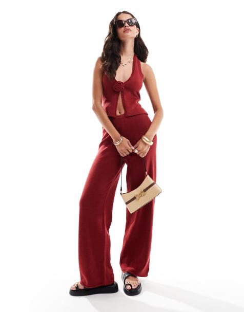 4th & Reckless - Maribel - Fijngebreide co-ord set in rood - view 1