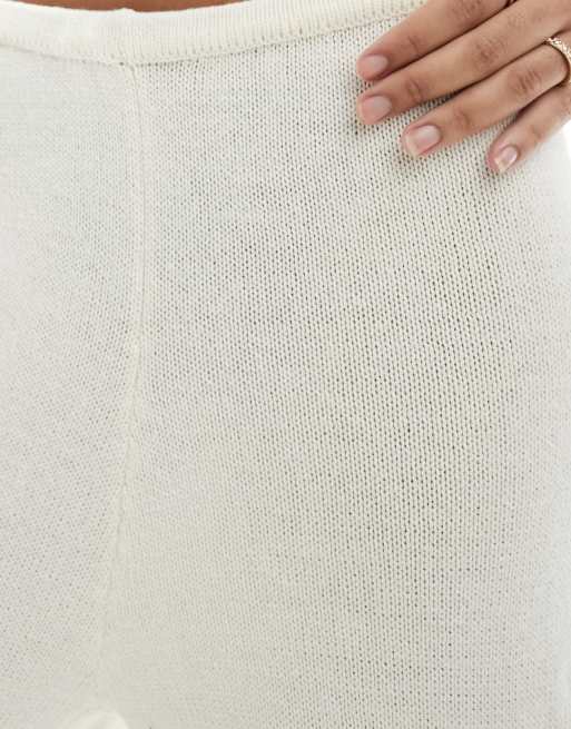 4th & Reckless maribel fine gauge knit beach trouser co-ord in ecru, 4 of 5