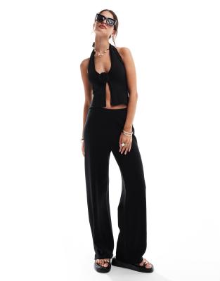 maribel fine gauge knit pants in black - part of a set