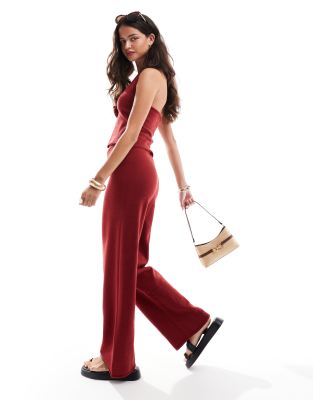 4th & Reckless 4th & Reckless maribel fine gauge knit trouser co-ord in red