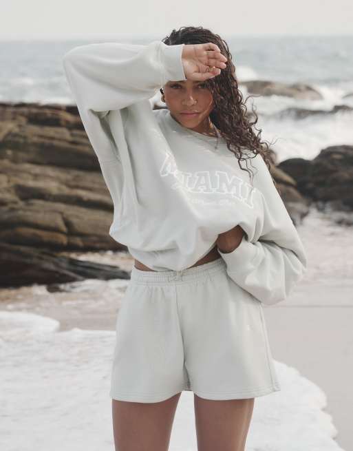 4th & Reckless Miami lounge shorts in sage green