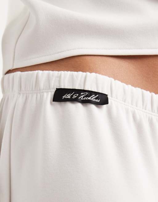 4th & Reckless modal balloon leg trousers co-ord in white, 4 of 5