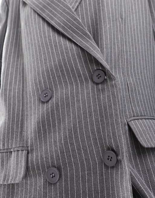 4th Reckless myra duster coat co-ord in grey pinstripe ASOS