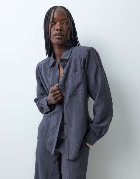 4th & Reckless nylon getailleerde co-ord set met taillebanddetail in antracietgrijs - view 1