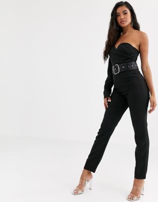 black jumpsuit with belt