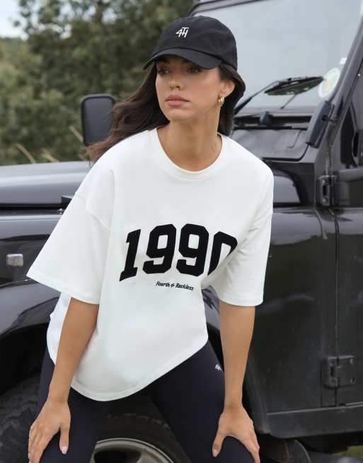 4th & Reckless – Oran – Jasnobeżowy T-shirt oversize