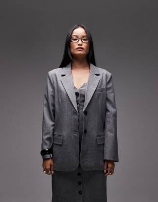 4th & Reckless - Oversize-Blazer in Grau mit maskulinem Schnitt und Tasche, Kombiteil