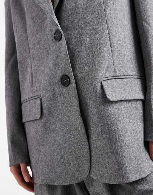 4th & Reckless – Oversize-Blazer in Grau mit maskulinem Schnitt und Tasche, Kombiteil, 4 von 4