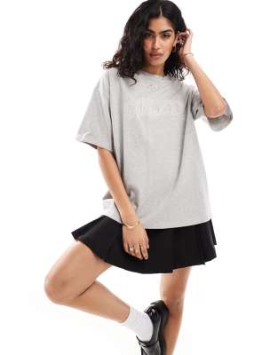 4th & Reckless - Oversize-T-Shirt in Grau mit Soleil-Stickerei-Logo