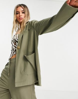 4th & Reckless oversized blazer co ord in olive