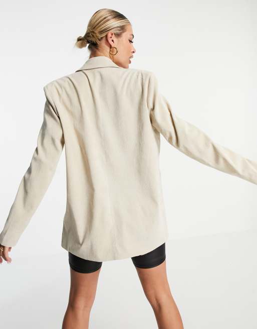 4th & Reckless - Oversized corduroy blazer in crème, 2 van 4