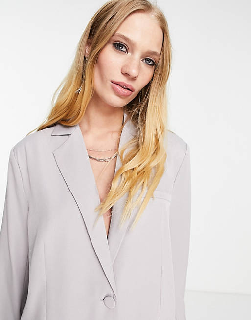 4th & Reckless oversized cuff detail blazer co ord in lilac