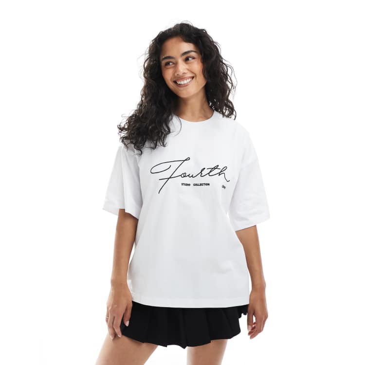 Embroidery Peony T-shirt(FREE SIZE White): YOHJI YAMAMOTO