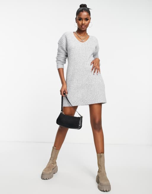 Grey oversized jumper dress best sale