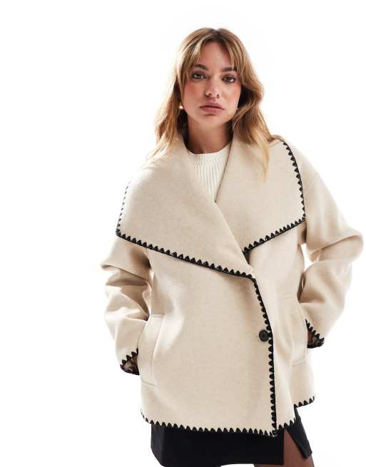 ジャケット・アウター SHELLER Handmade stitch wool jacket coat W - Star – Shkoura