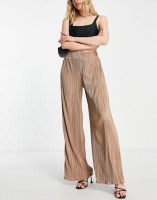 4th & Reckless oversized plisse pants in mauve (part of a set) - ASOS Price Checker