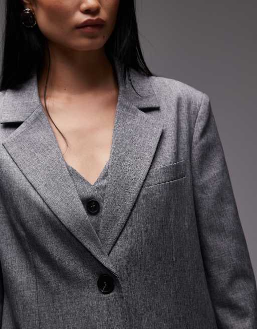 4th & Reckless oversized pocket detail mansy blazer in gray - part of a set