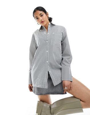 4th & Reckless oversized shirt in black and white stripe