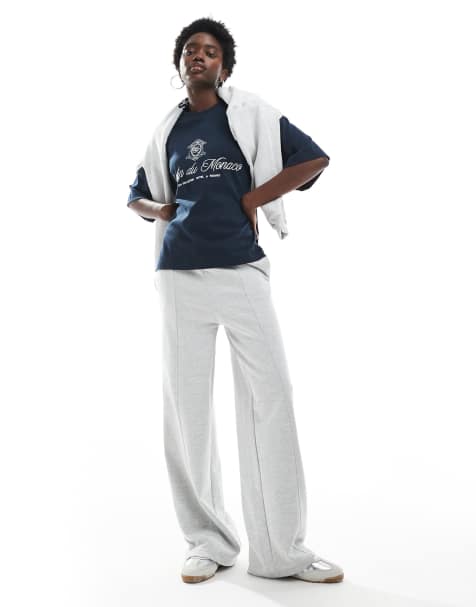 4th & Reckless - Oversized T-shirt met geborduurde tekst in marineblauw - view 1
