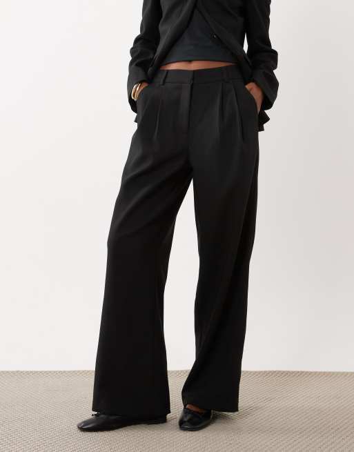 4th & Reckless - Pantalon d'ensemble ajusté coupe droite à plis devant - Noir, 2 de 5