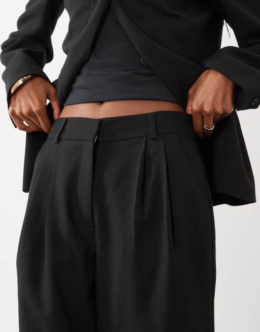 4th & Reckless - Pantalon d'ensemble ajusté coupe droite à plis devant - Noir, 3 de 5