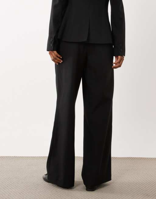 4th & Reckless - Pantalon d'ensemble ajusté coupe droite à plis devant - Noir, 5 de 5