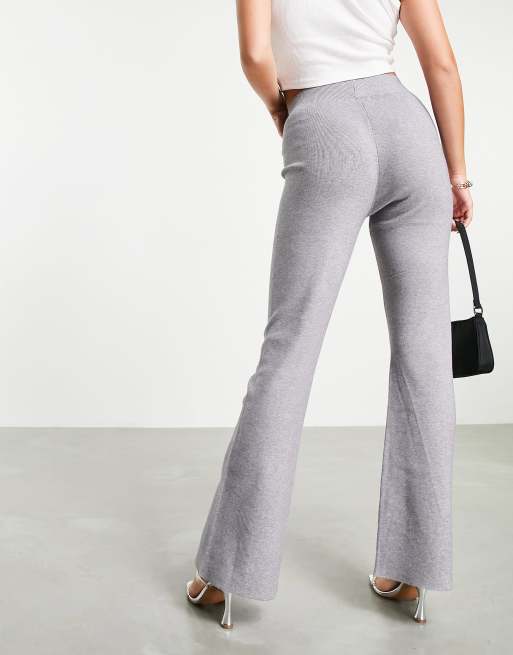4th Reckless Pantalon évasé fendu en maille Gris ASOS