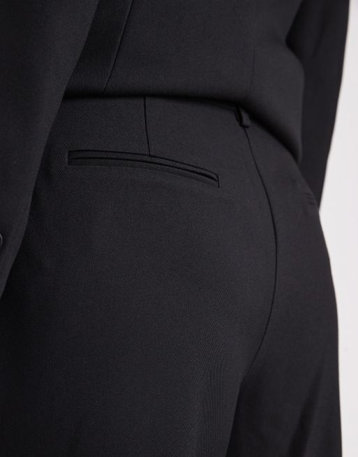 4th & Reckless - Pantaloni a gamba dritta sartoriali neri con pieghe sul davanti in coordinato, 5 di 5