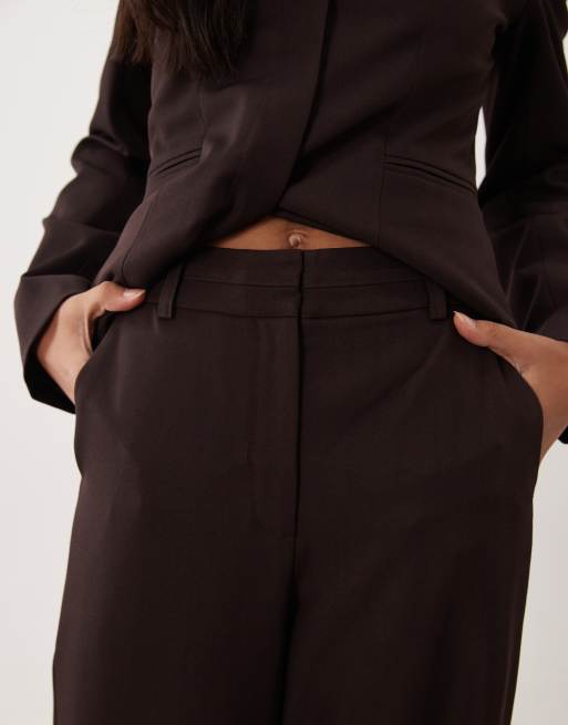 4th & Reckless pantaloni coordinati sartoriali a gamba larga color melanzana, 2 di 5