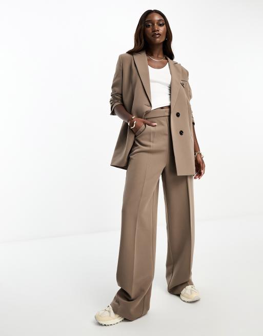 4th & Reckless - Pantaloni sartoriali color talpa in coordinato