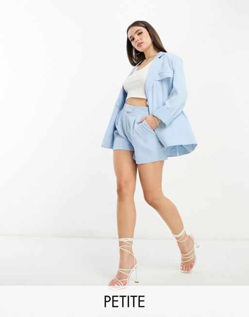 4th & Reckless Petite - Blå og skræddersyede shorts - Del af sæt - Kun hos ASOS
