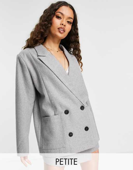 4th & Reckless Petite - Blazer d'ensemble à double boutonnage - Gris