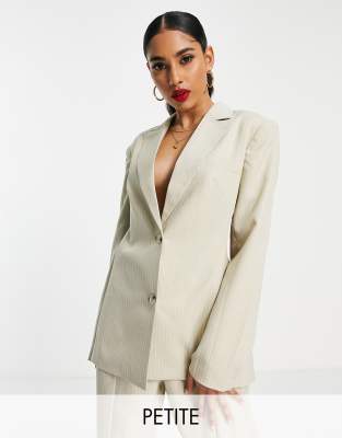 4th & Reckless Petite twist back tailored blazer co ord in beige - ASOS Price Checker
