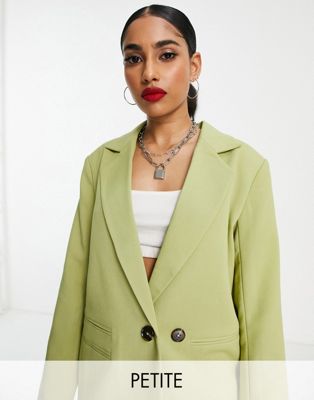 4th & Reckless Petite co ord oversized lapel detail jacket in light green