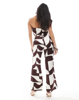 4th & Reckless Petite Drawstring Satin Wide Leg Pants